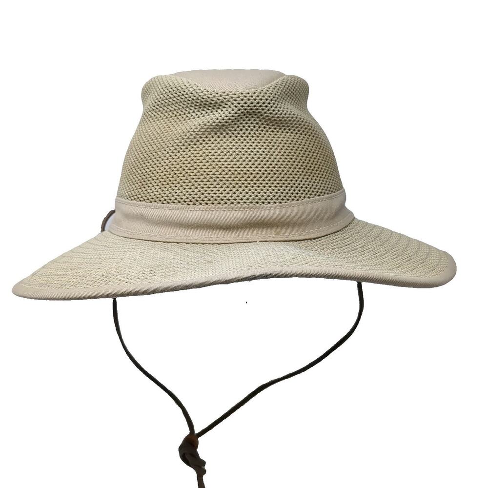 Henschel Hat Co Boonie Hat Beige L Mesh Crown Chin Strap Wide Brim Sun Hat